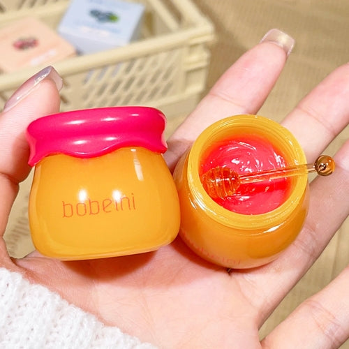 Hydrating Peach & Honey Lip Mask - Long-Lasting Moisture, Soothes Dry