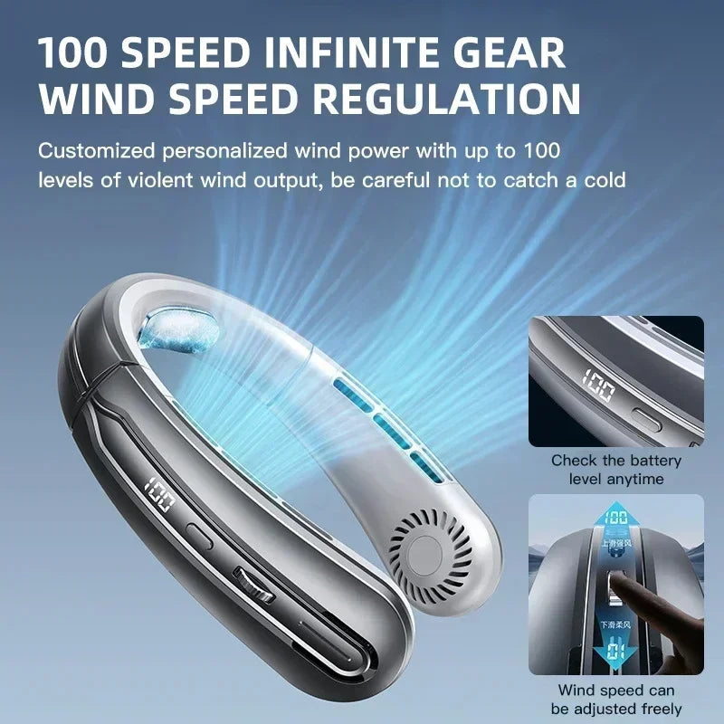 Xiaomi 8000mAh Electric Hanging Neck Fan Portable Bladeless Mini - Cart2u.ro