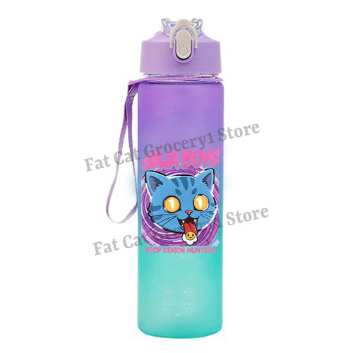 Kpop Demon Hunter Water Bottle with Straw 750ml Kids Summer Anime Cup - Cart2u.ro