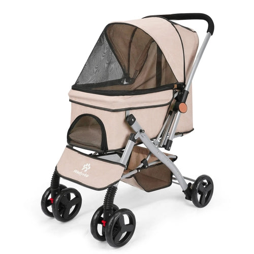 Foldable Cat Dog Stroller  Detachable  Easy Assembly Pet Travel - Cart2u.ro
