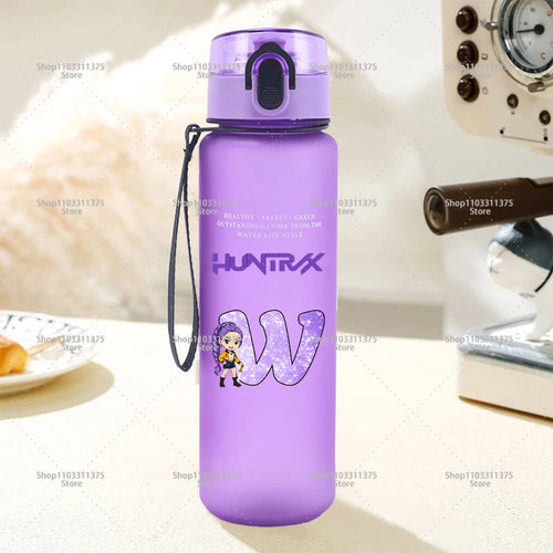 650ml Move K-Pop Demon Hunters Water Bottle Cute Letter A-Z Printed - Cart2u.ro