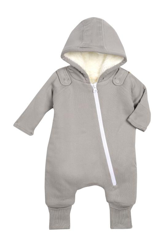 Smart Cuddly Jumpsuit + Bib - Gray - Cart2u.ro