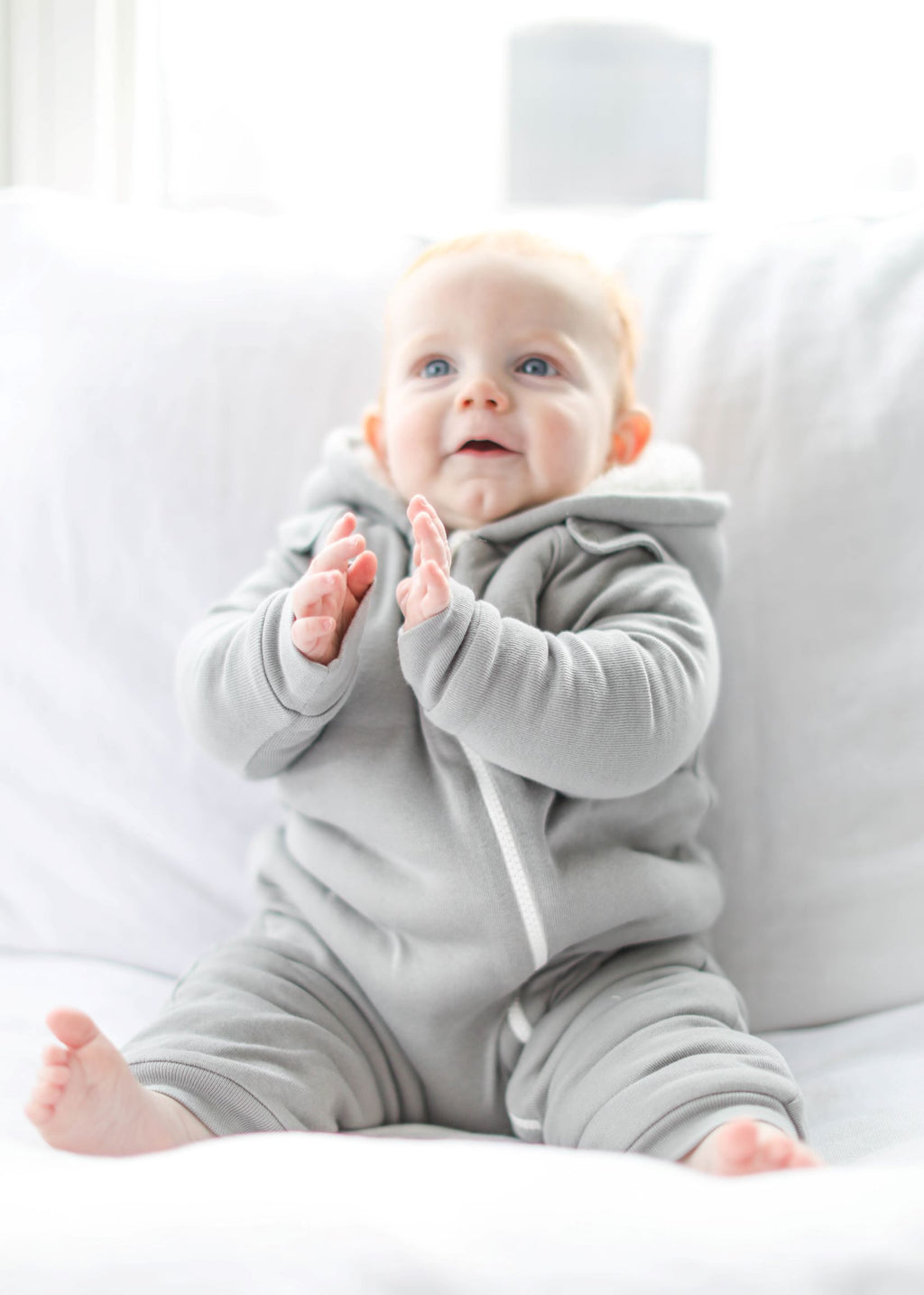 Smart Cuddly Jumpsuit + Bib - Gray - Cart2u.ro