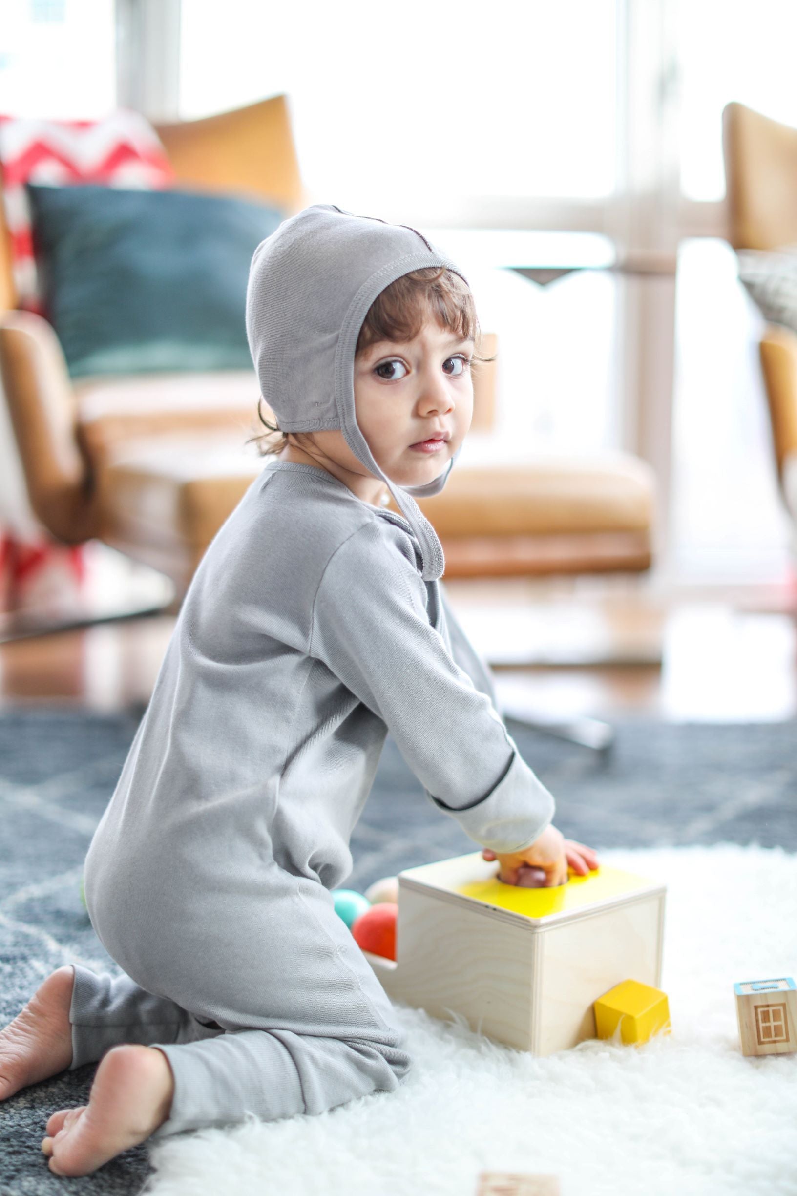 Smart Footed One-Piece + Bib - Gray - Cart2u.ro