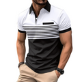 Mens Casual Stripe Short Sleeve Polo Shirt - Cart2u.ro