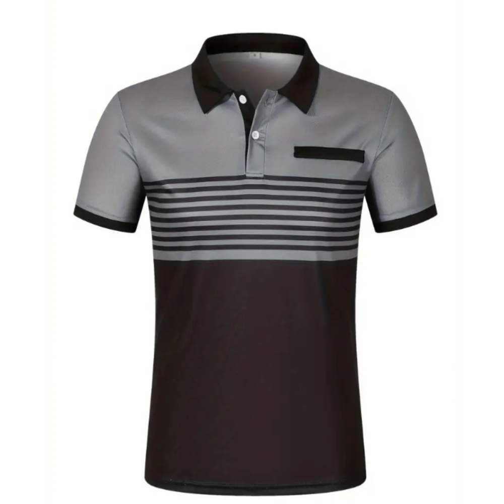 Mens Casual Stripe Short Sleeve Polo Shirt - Cart2u.ro