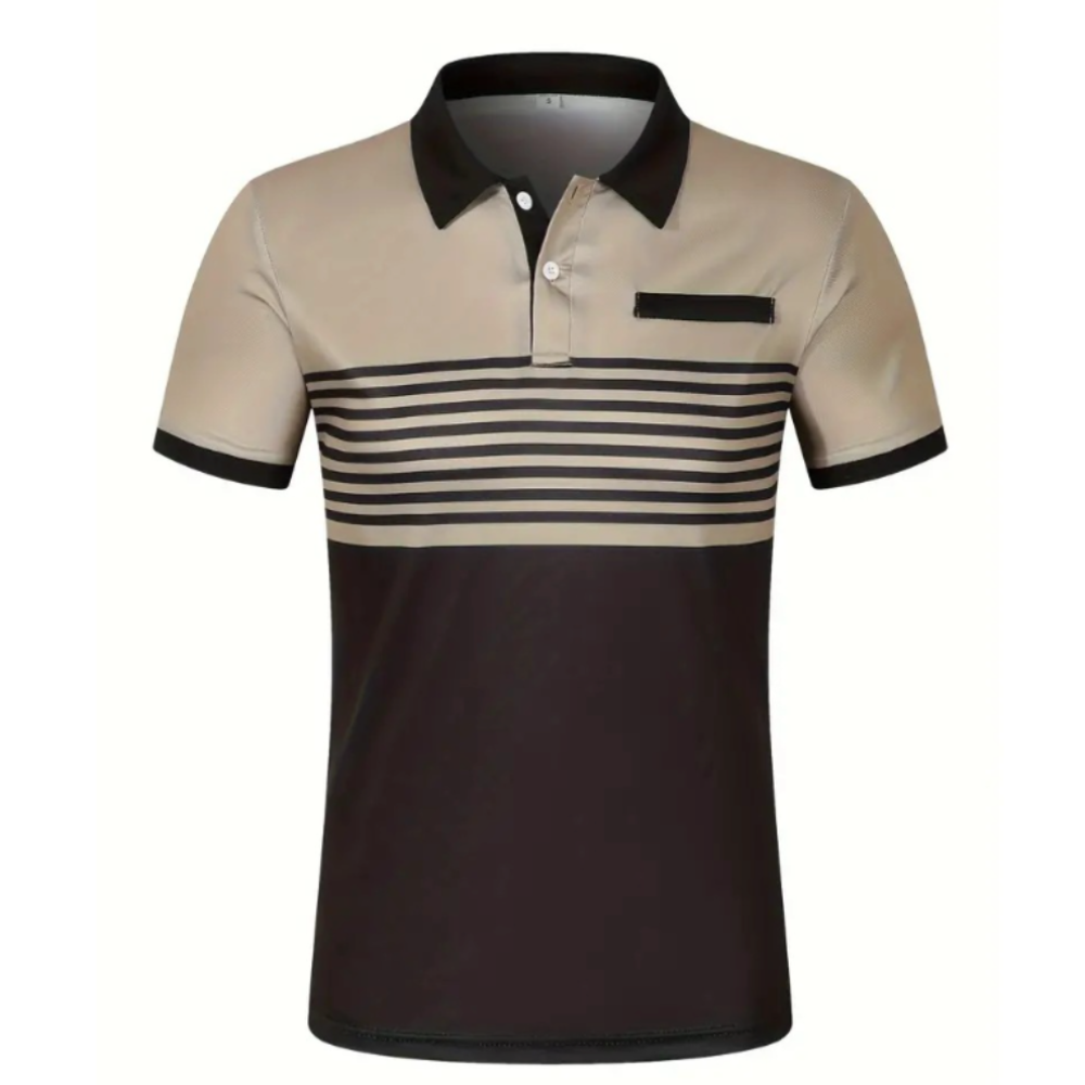 Mens Casual Stripe Short Sleeve Polo Shirt - Cart2u.ro