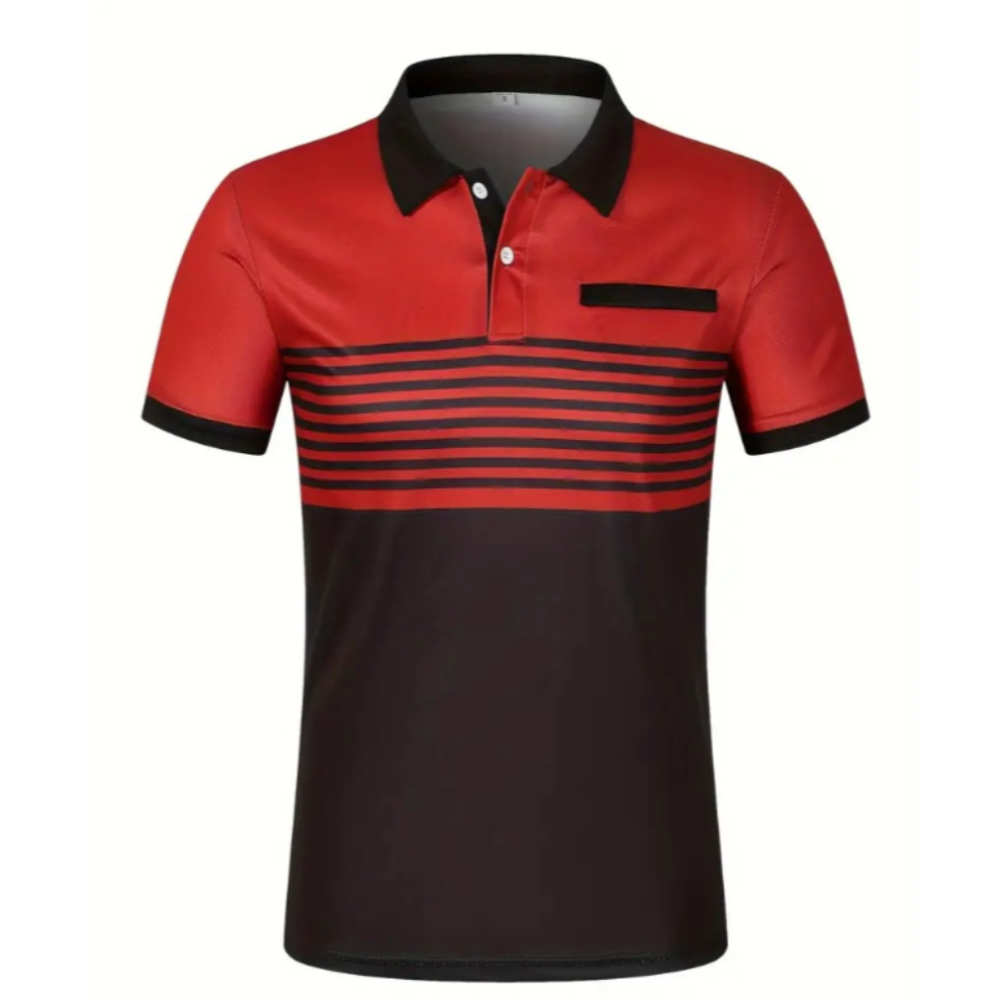Mens Casual Stripe Short Sleeve Polo Shirt - Cart2u.ro