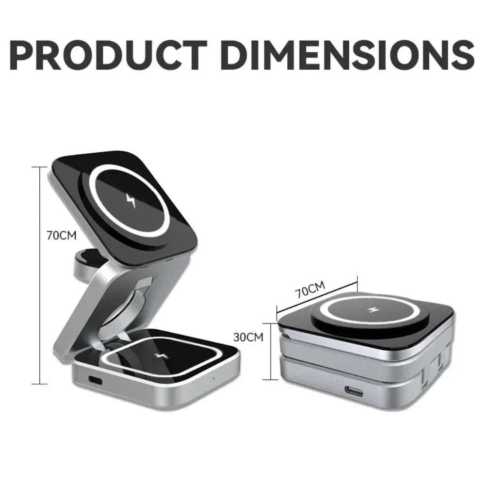 Foldable 3 in 1 Wireless Charging Phone Stand - Cart2u.ro