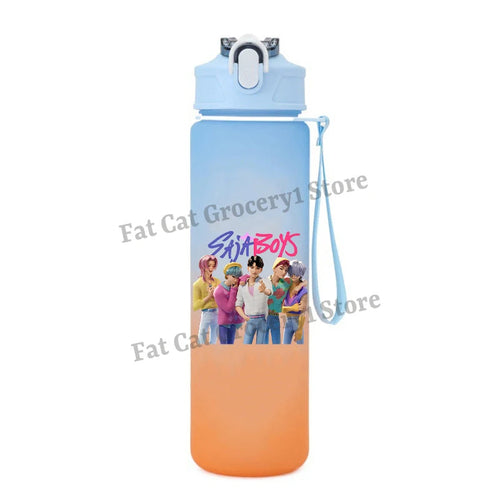 Kpop Demon Hunter Water Bottle with Straw 750ml Kids Summer Anime Cup - Cart2u.ro