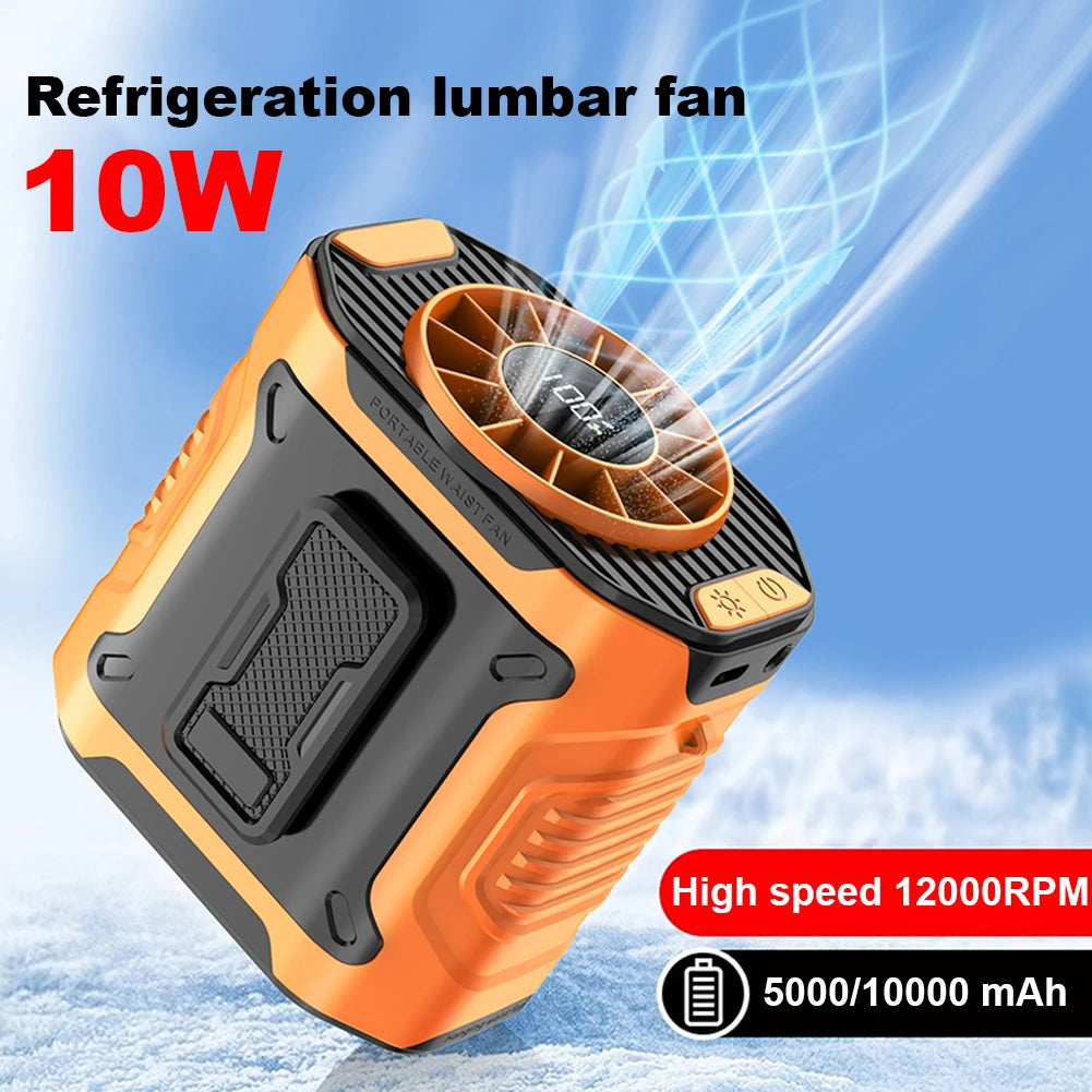 4000mAh Waist Clip Fan Rechargeable Personal Wearable Belt Clip Fan - Cart2u.ro