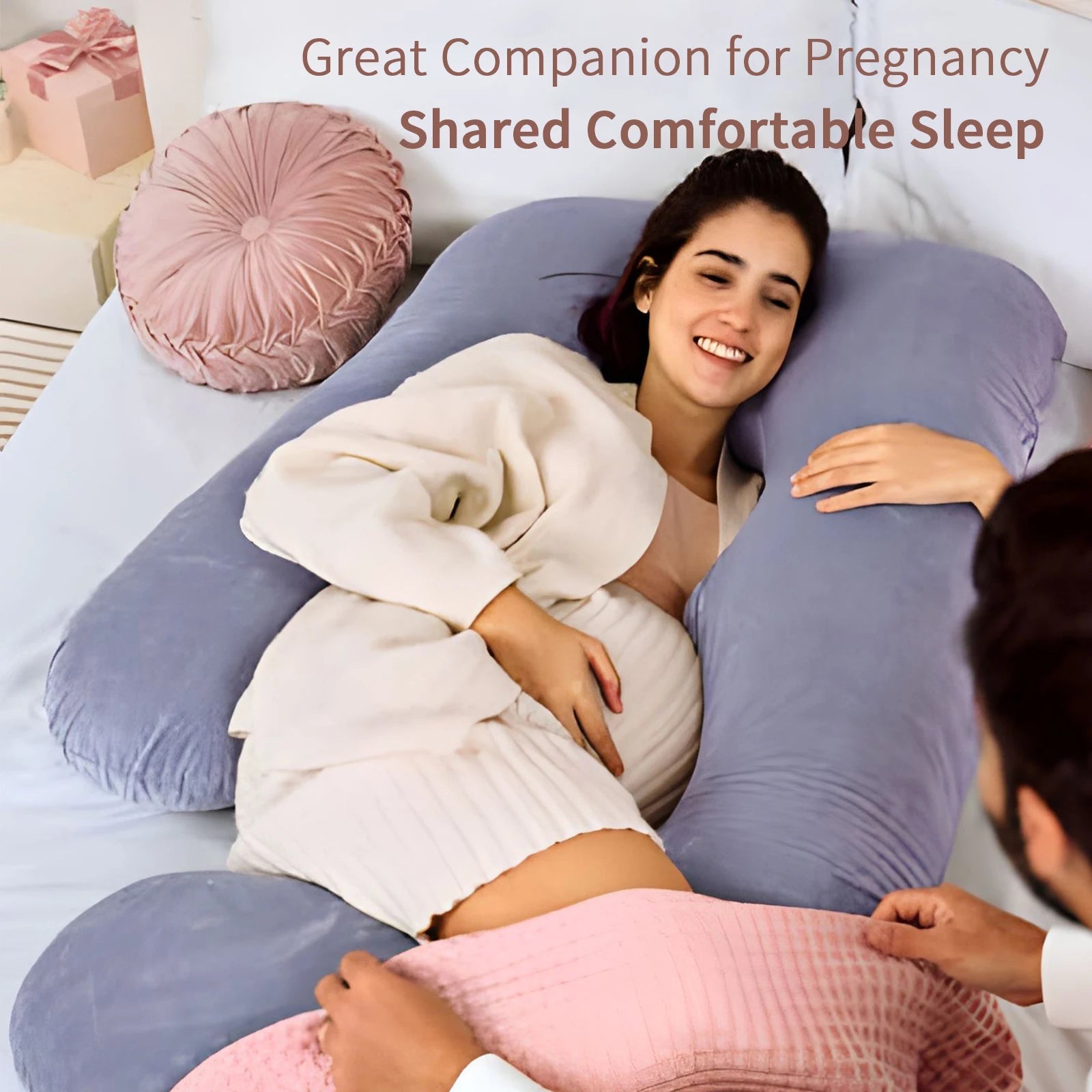Pregnancy Pillows for Sleeping, G Shaped Full Body Maternity Pillow - Cart2u.ro