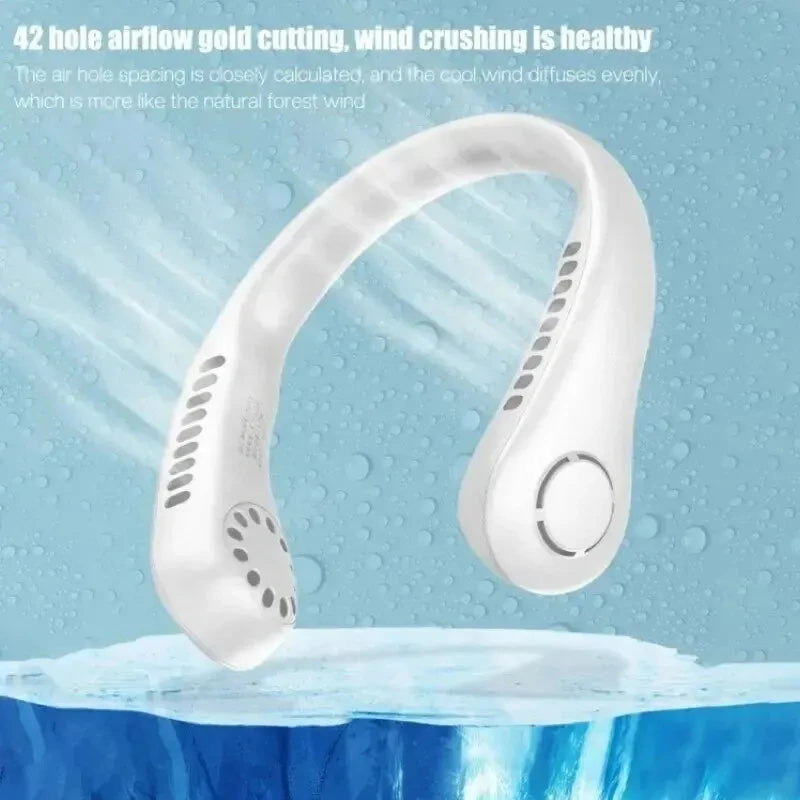 2024 1200mAh New Mini Neck Mounted Fan Portable Bladeless Neck
