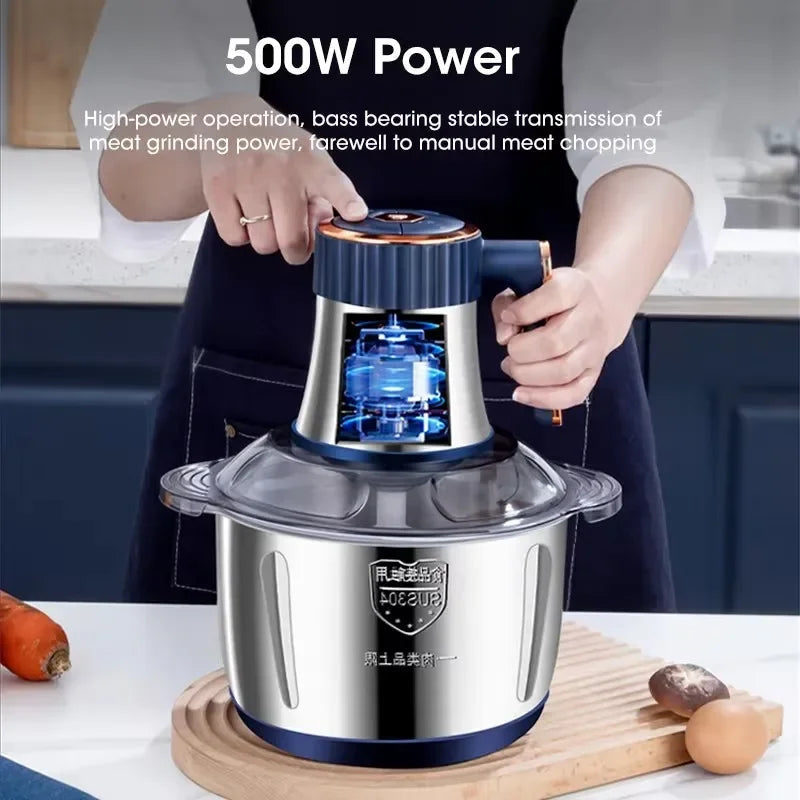 Electric Meat Grinders 5L Food Crusher Stainless Steel Multifunctional - Cart2u.ro