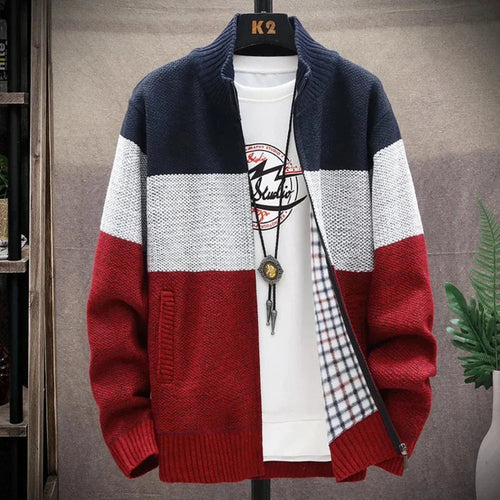 Mens Casual Zipped Up Sweater Jacket - Cart2u.ro