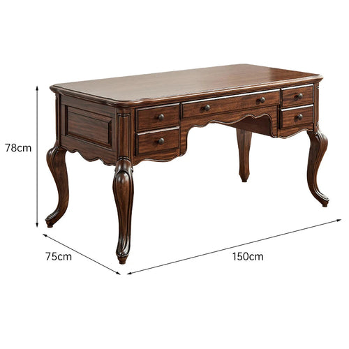XL black walnut American retro study desk all solid wood exquisite - Cart2u.ro