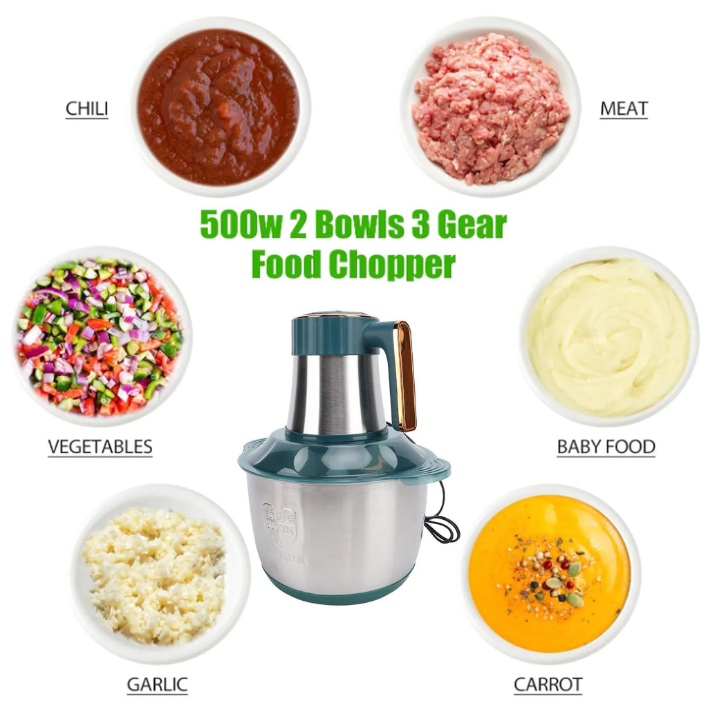 Electric Meat Grinder 500W 5L Stainless Steel Multifunctional Food - Cart2u.ro