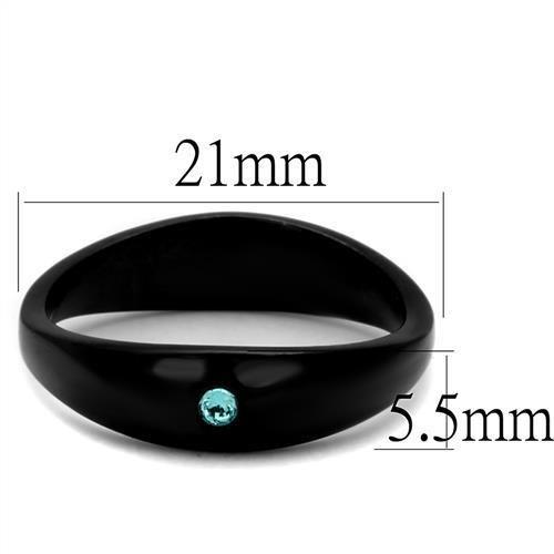 TK2274 - IP Black(Ion Plating) Stainless Steel Ring with Top Grade