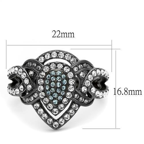 TK2679 - Inel din oțel inoxidabil negru lucios (Gunmetal) cu finisaj superior