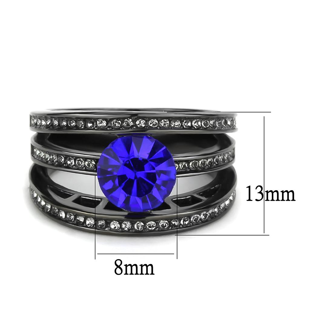TK3453 - Inel din Oțel Inoxidabil de Culoare Neagră (Gun Metal), de Calitate Superioară
