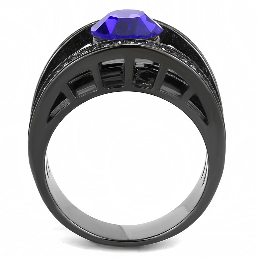 TK3453 - Inel din Oțel Inoxidabil de Culoare Neagră (Gun Metal), de Calitate Superioară