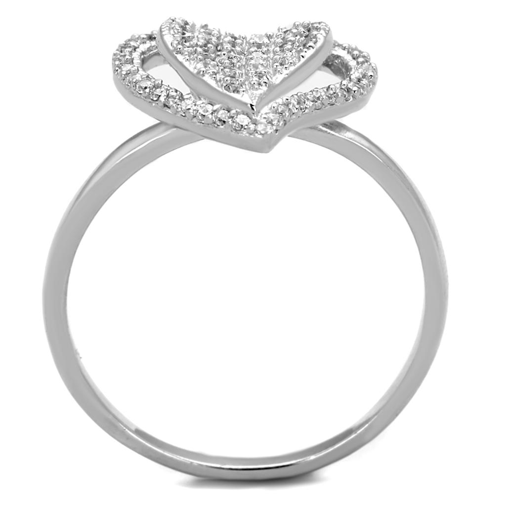 TS192 - Inel din argint 925 placat cu rodiu, cu zirconiu cubic de calitate AAA, transparent