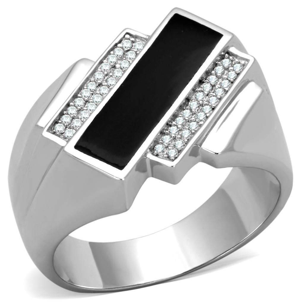 TS218 - Inel din argint 925 placat cu rodiu cu zirconiu cubic de grad AAA, incolor