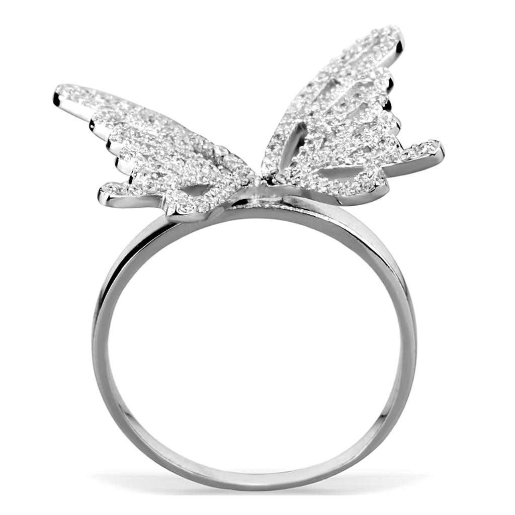 TS330 - Inel din argint 925 placat cu rodiu cu zirconiu cubic (CZ) de grad AAA, incolor
