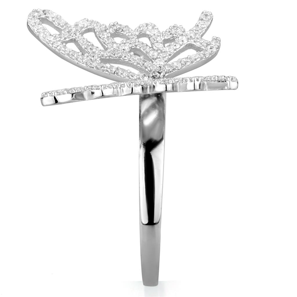 TS330 - Inel din argint 925 placat cu rodiu cu zirconiu cubic (CZ) de grad AAA, incolor