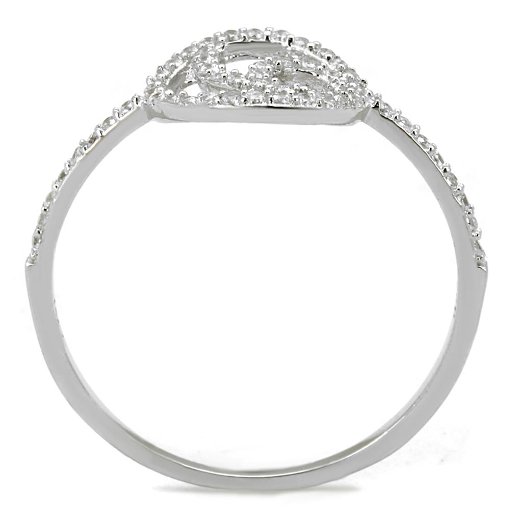 TS519 - Inel din argint 925 placat cu rodiu, cu zirconiu cubic de calitate AAA, de culoare transparentă