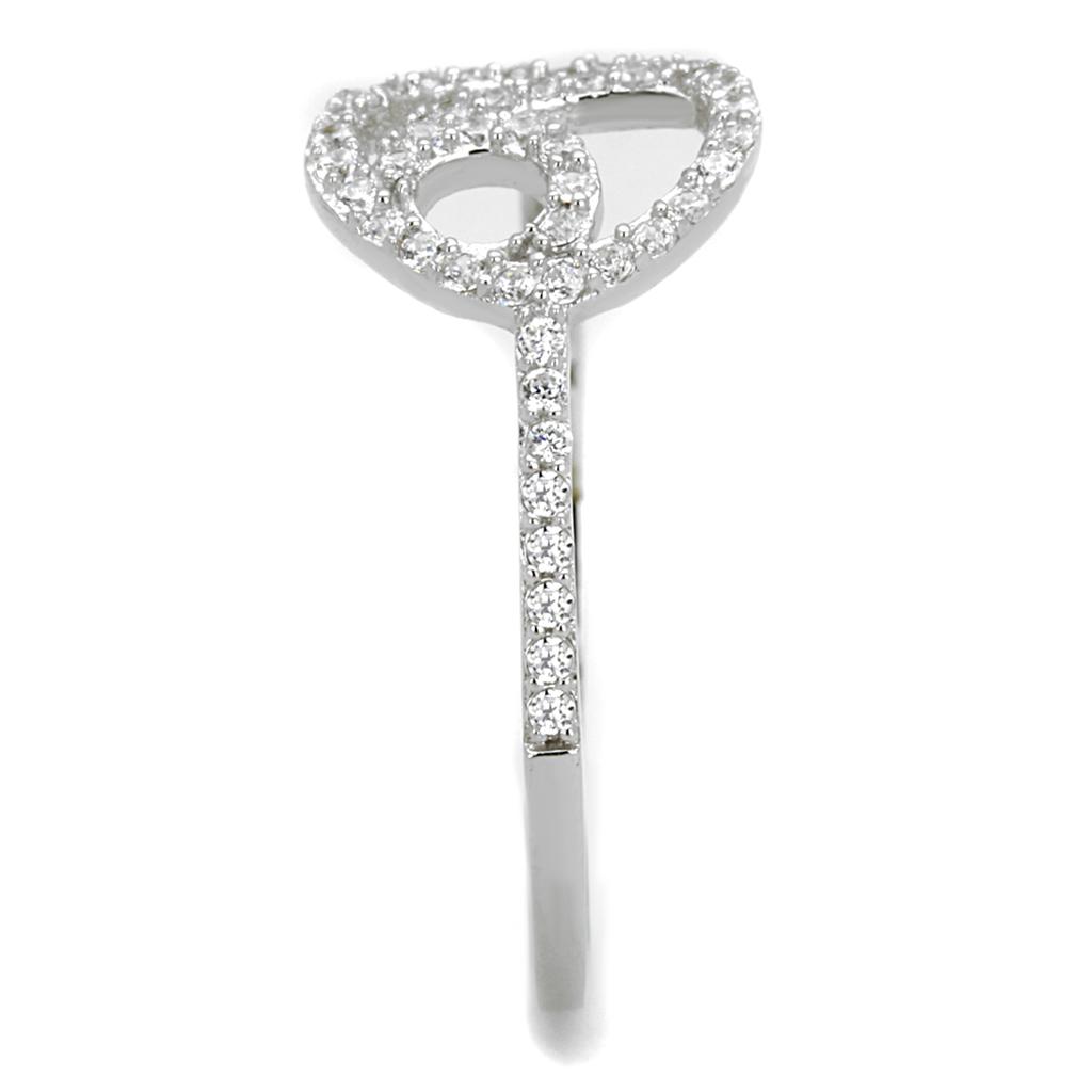 TS519 - Inel din argint 925 placat cu rodiu, cu zirconiu cubic de calitate AAA, de culoare transparentă