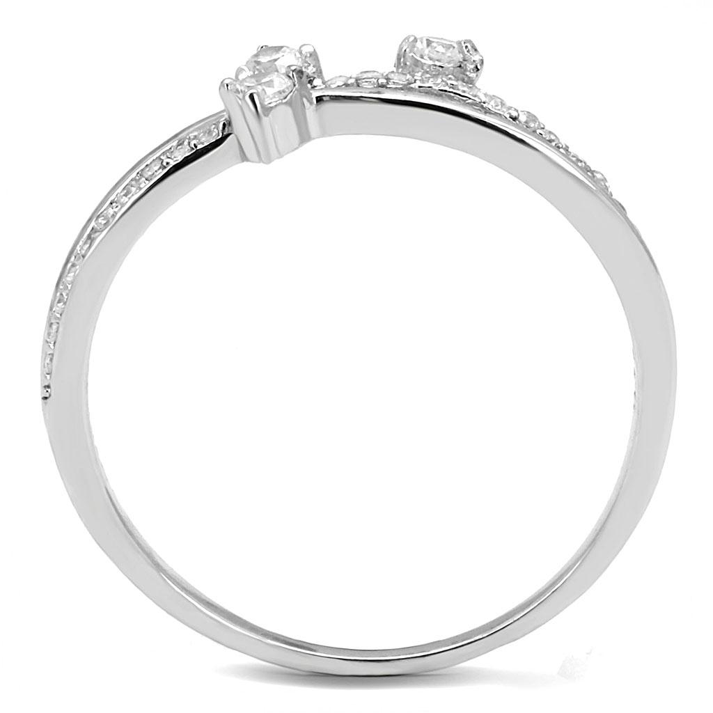 TS581 - Inel din argint 925 rodiat cu Zirconiu cubic AAA, transparent