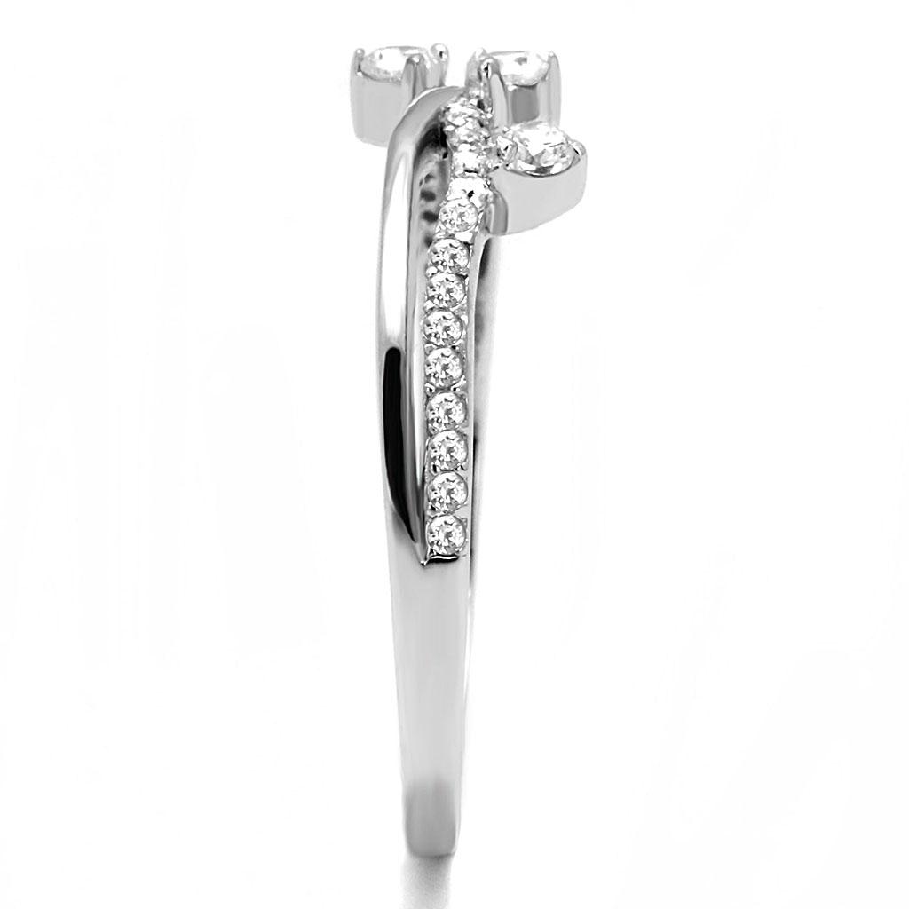 TS581 - Inel din argint 925 rodiat cu Zirconiu cubic AAA, transparent