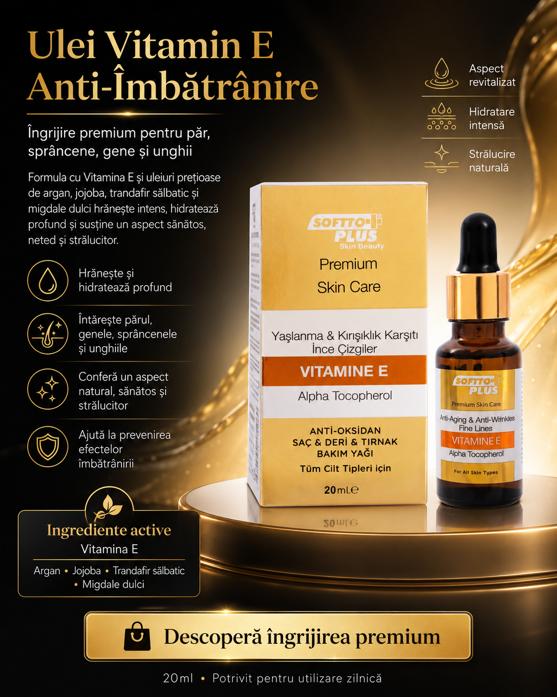 Ulei Vitamin E Anti-Îmbătrânire - 20ml CRABLAND