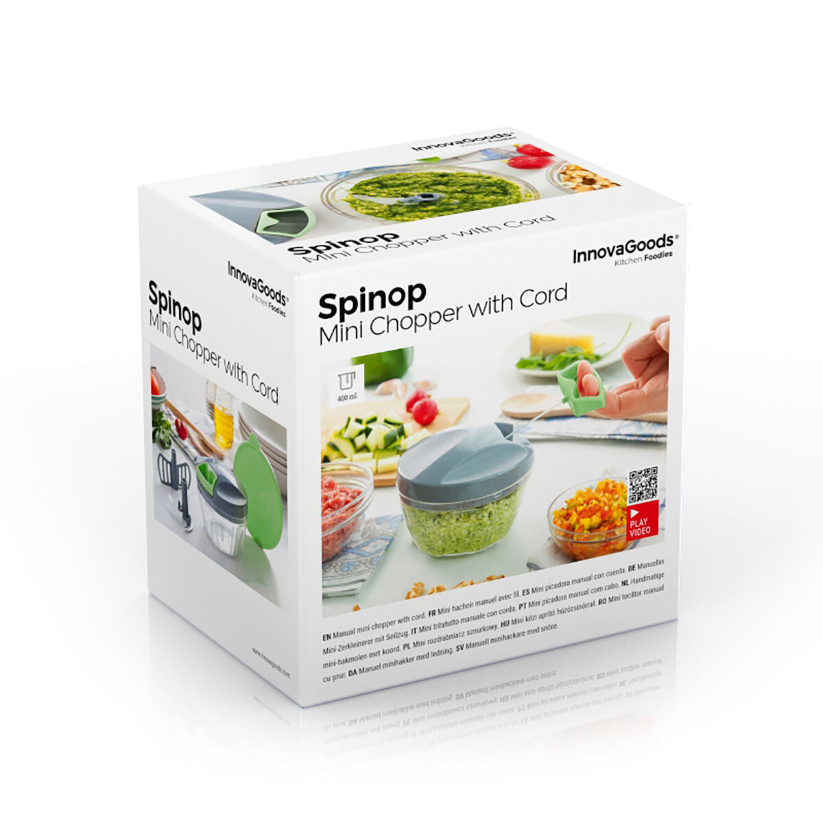 Manual mini chopper with pull cord Spinop InnovaGoods - Cart2u.ro