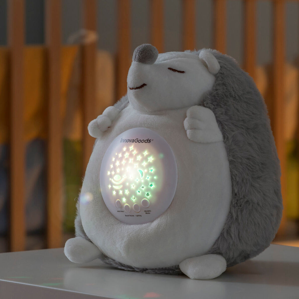 Hedgehog Soft Toy with White Noise and Nightlight Projector Spikey - Cart2u.ro