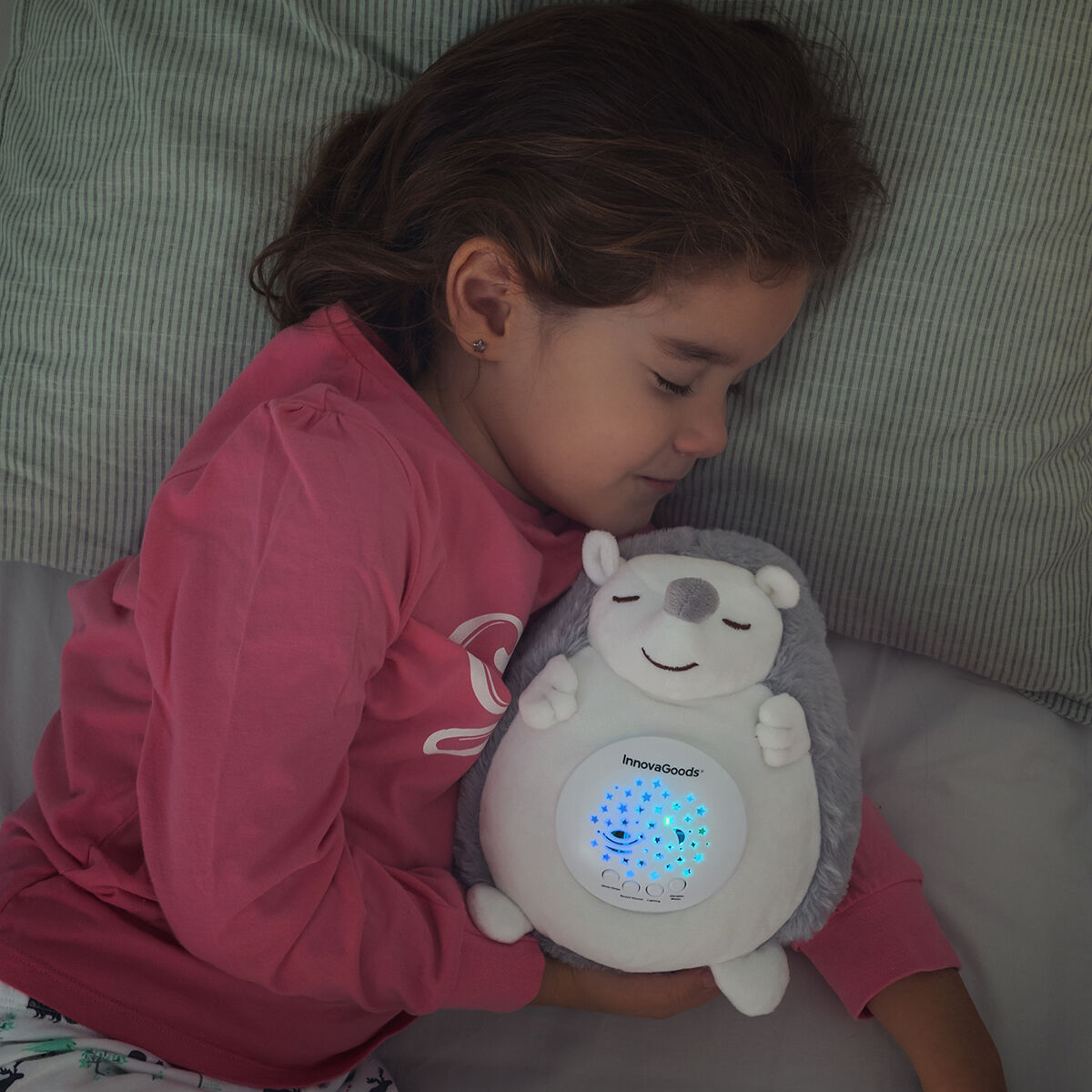 Hedgehog Soft Toy with White Noise and Nightlight Projector Spikey - Cart2u.ro
