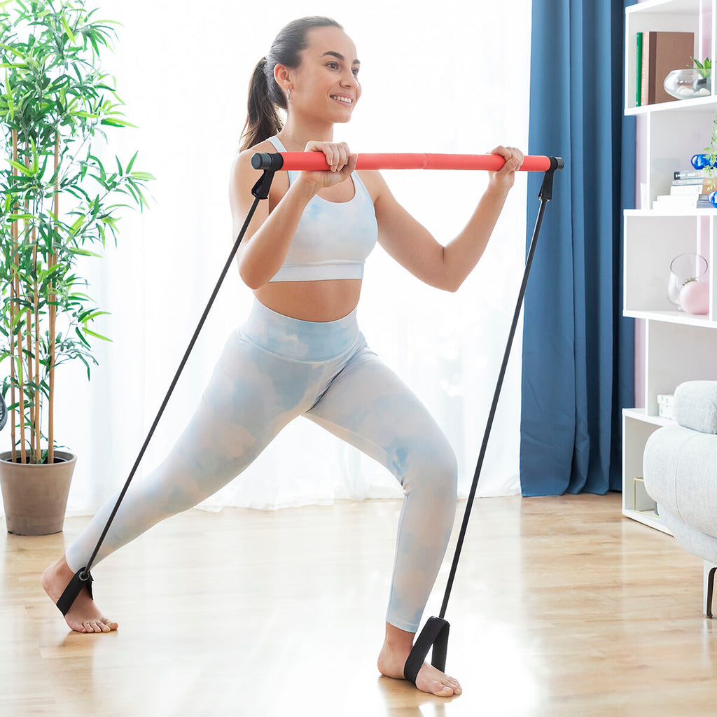 Fitness Bar with Resistance Bands and Exercise Guide Resibar - Cart2u.ro