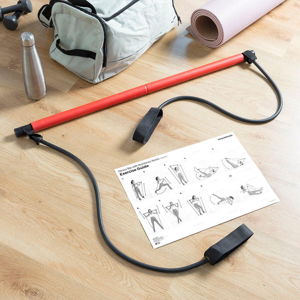 Fitness Bar with Resistance Bands and Exercise Guide Resibar - Cart2u.ro