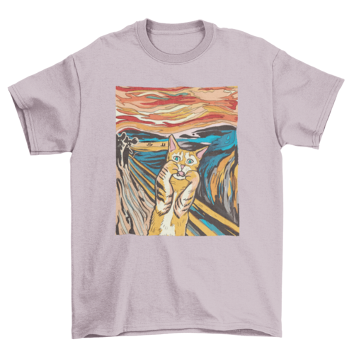 The Scream parody cat t-shirt - Cart2u.ro
