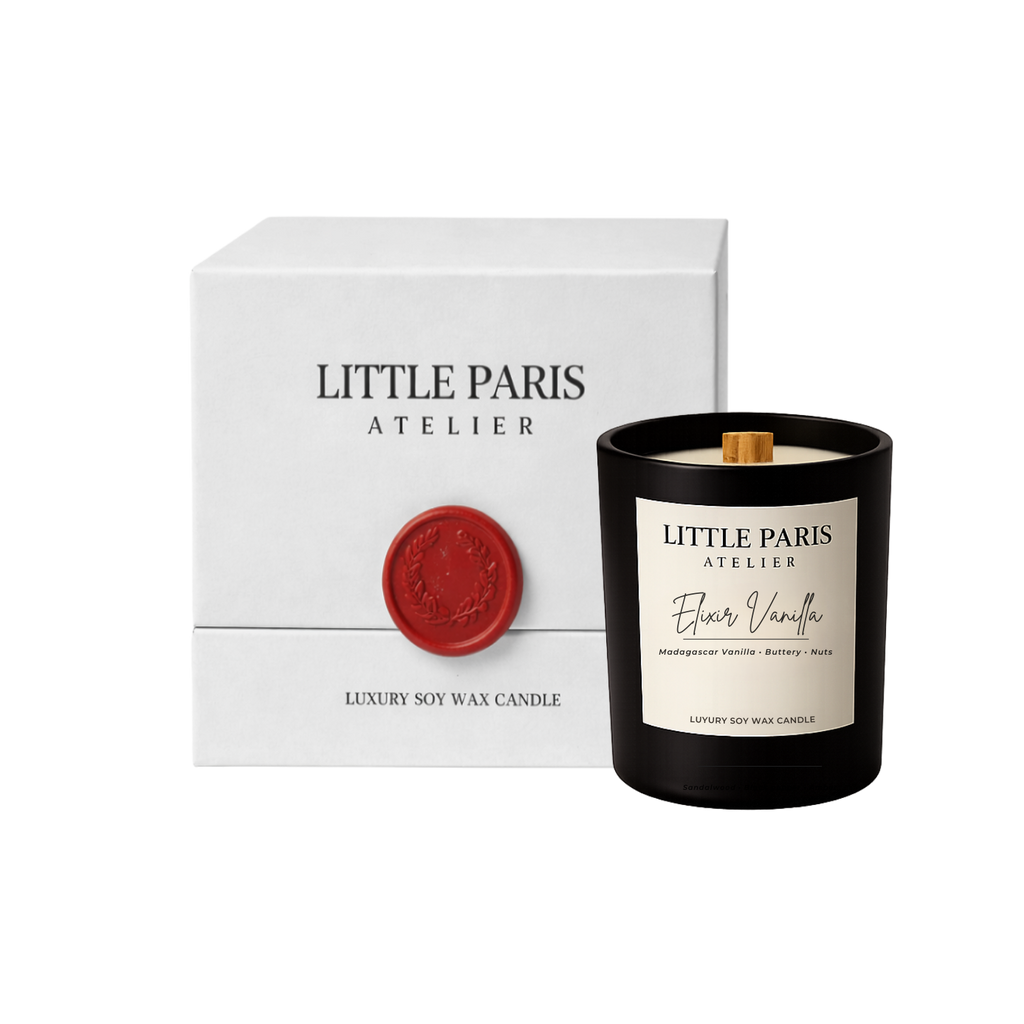 Lumânare parfumată Elixir Vanilla - Vanilie de Madagascar • Nucşoara • Unt Little Paris Atelier