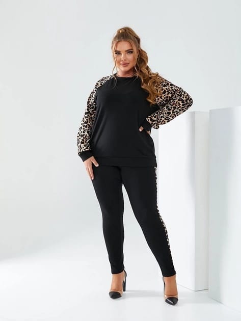 Trening dama marimi mari cu imprimeu animal print 8048 BIGsize