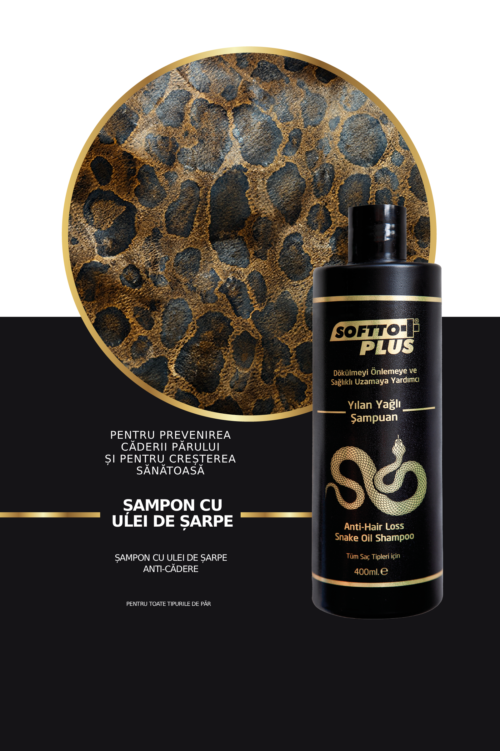 Șampon Anticădere cu Ulei de Șarpe CRABLAND
