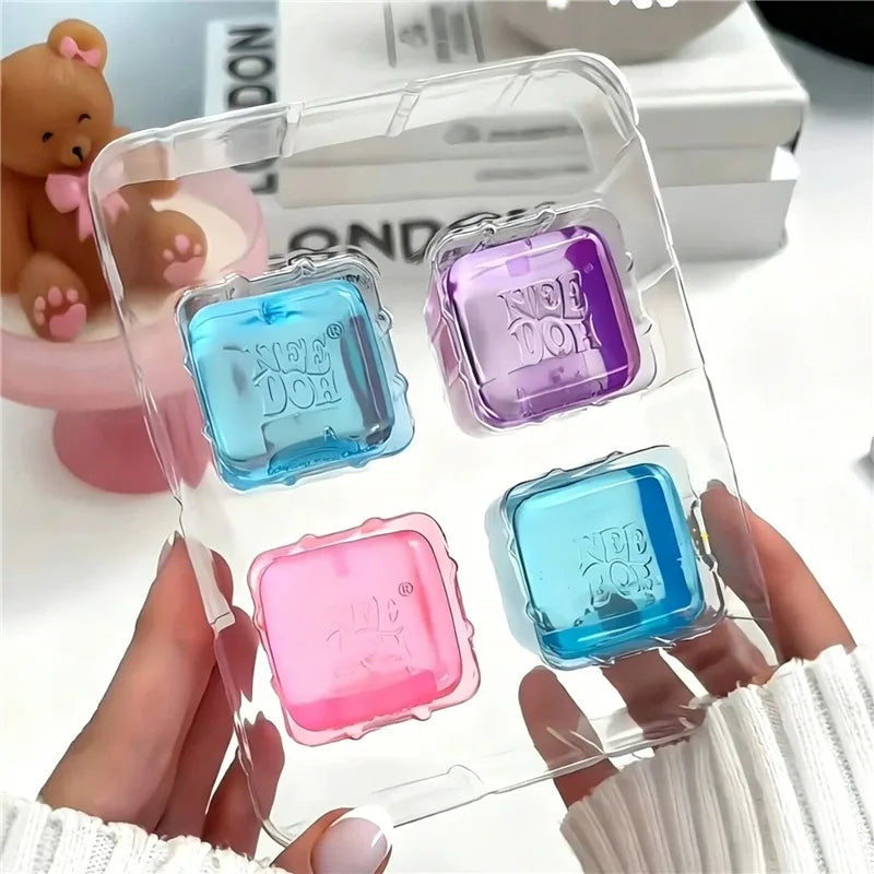 Schylling Needoh Halloween Teenie Mini Ice Cube 4Pack Fidger Sensory Toy Maltose Slow Rebound Anxiety Relief Squeeze Stress Ball