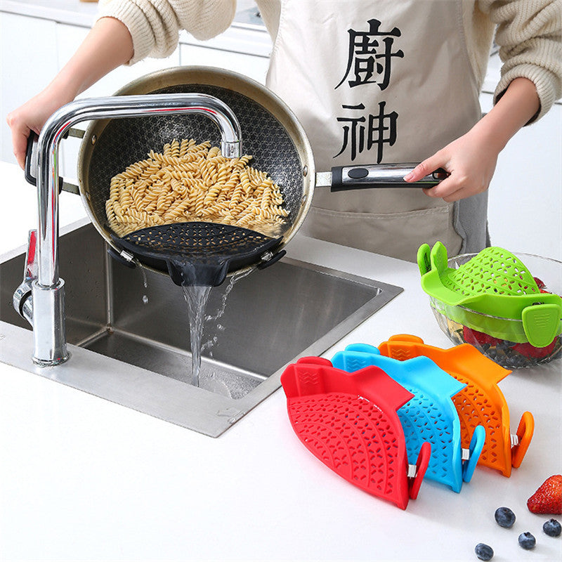 Kitchen Gadgets Silicone Pot Side Drain Stopper - Cart2u.ro
