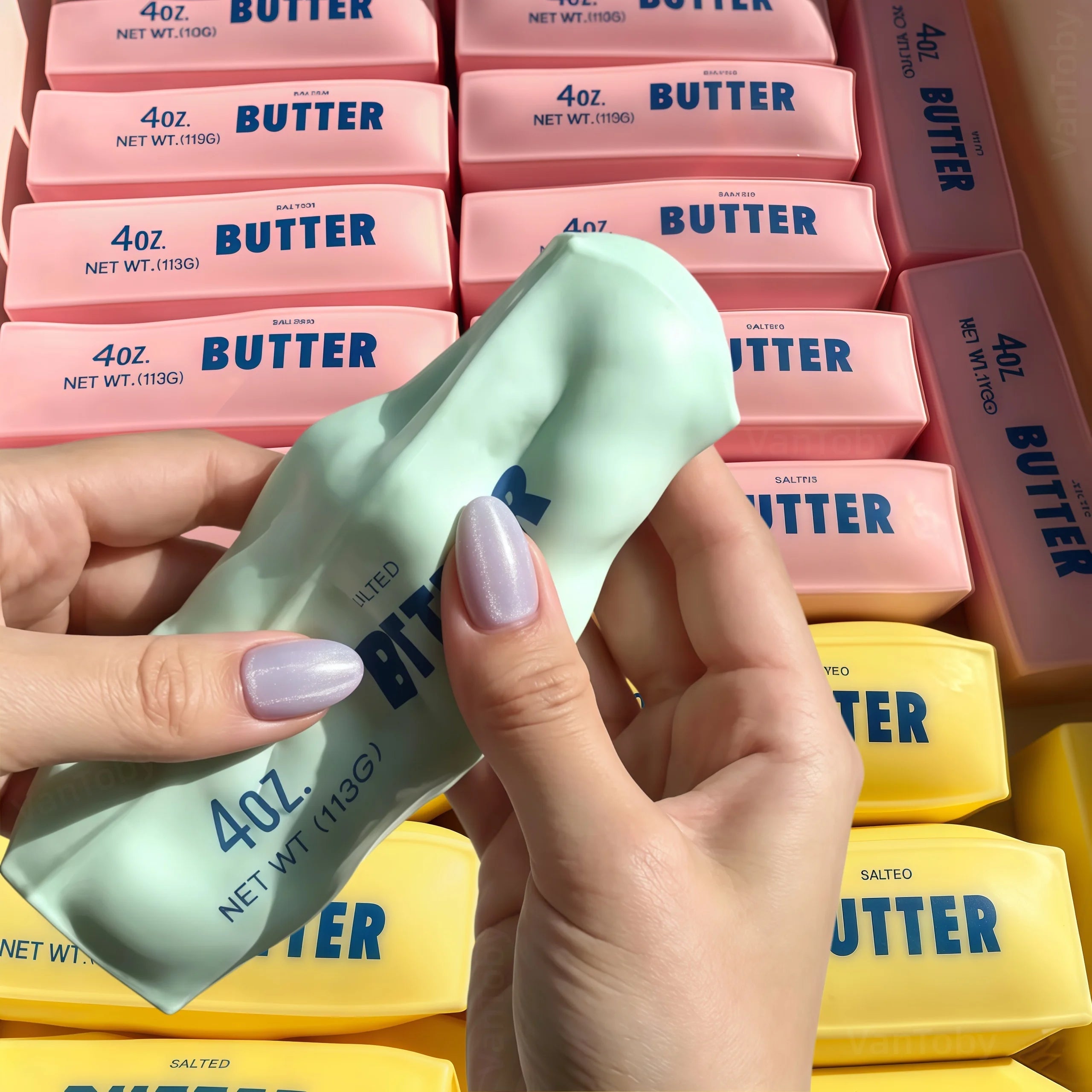 Creative Butter Stick Squishy Fidget Toy Building Block Filling No Rebound Squeeze Toy Adult Sensory Stress Relief Fidget Toy