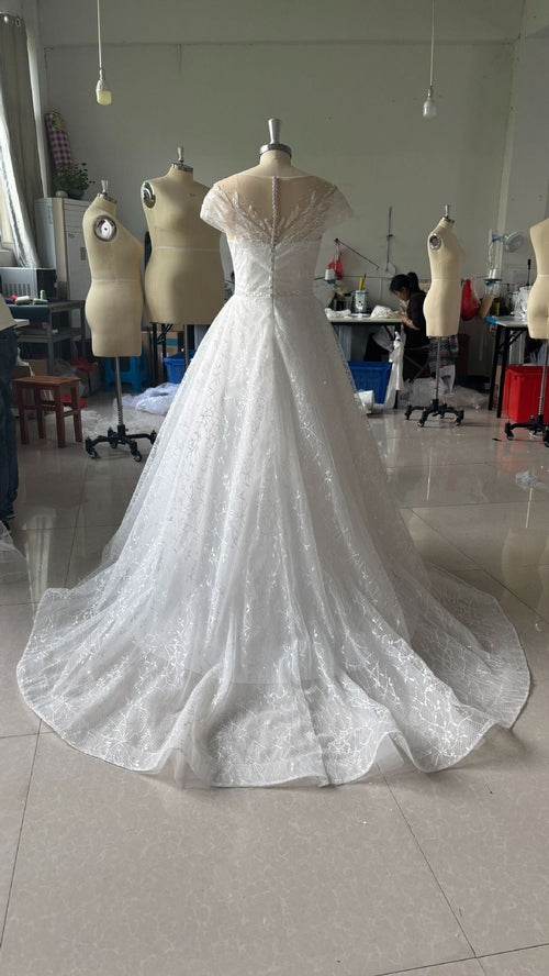 Off-shoulder Light Wedding Dress Bridal Main Yarn Lace Wedding Veil - Cart2u.ro