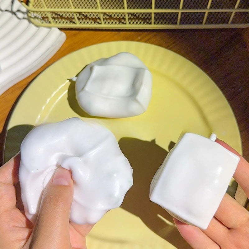 Tofu Stress Ball Shapeable Non-Bounce Crunchy Creamy Feel Squeeze Ball Fidget Toy ASMR Sensory Anti-Stress Toys for Adults Gift