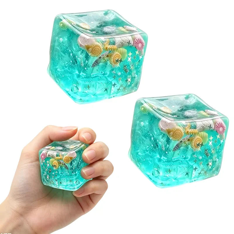 Ocean Shell Squishy Stress Balls Transparent Star Maltose Cubes Super Soft Squeeze Fidget Toy Stress Relief For Adults