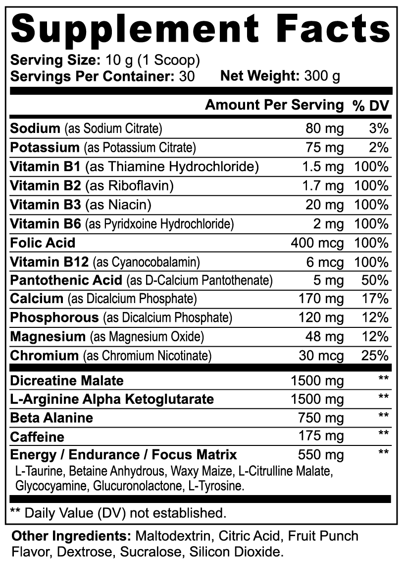Nitric Shock Pre-Workout Powder (Fruit Punch) - Cart2u.ro